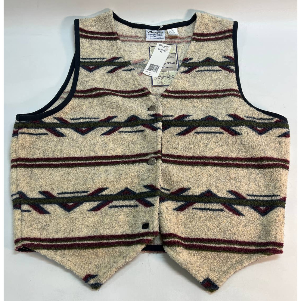 Vintage W/ Tags! Wrangler USA Western Wear Faux Sherpa Vest Women's Size XL
